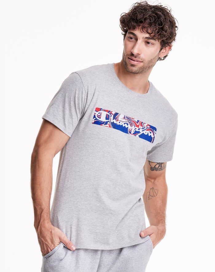 Camiseta Champion Hombre - Classic Jersey Liquid Filled Block ( Gris ) 9701345-LJ